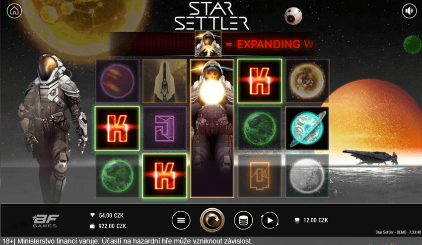 Výherní automat Star Settler od BF Games v online casinu Sazka Hry