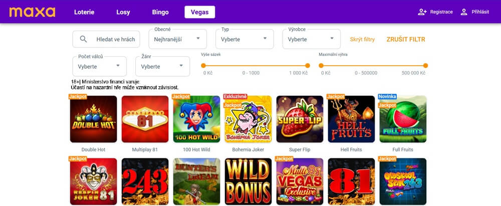 Maxa casino nabízí spoustu možností filtrování automatů Maxa casino nabízí spoustu možností filtrování automatů