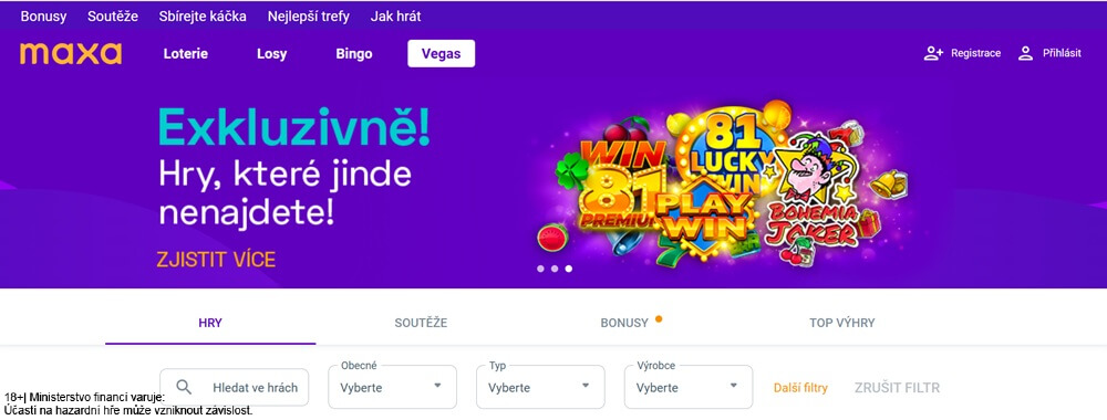 Hlavní stránka online casina Maxa Hlavní stránka online casina Maxa