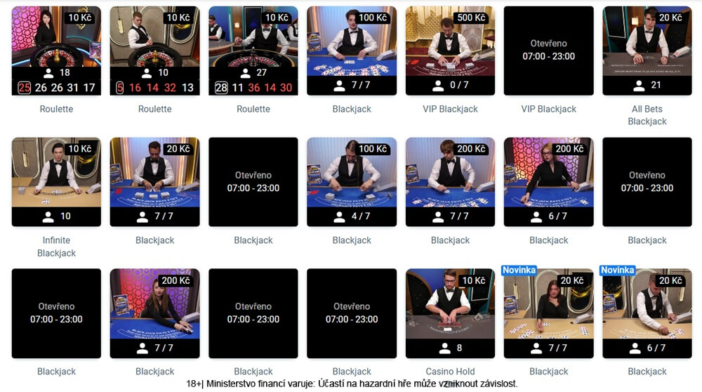 Maxa má také velký výběr live casino stolů Maxa má také velký výběr live casino stolů