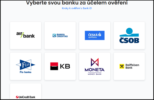 Ověření totožnosti v casinu Bet-X přes Bank ID