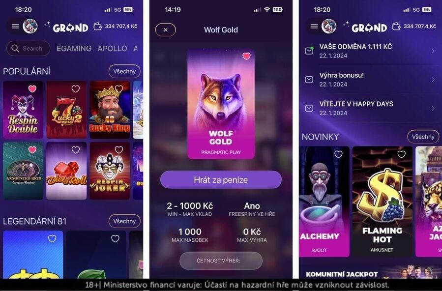 Grandwin aplikace do mobilu – registrace s bonusem ZDE