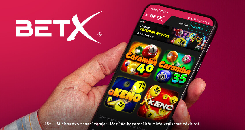 BetX CZ online loterie Keno a Caramba