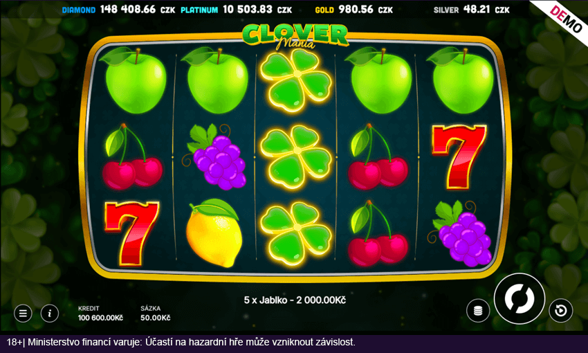 Online automat Clover Mania od Evony v&nbsp;online casinu Kingsbet