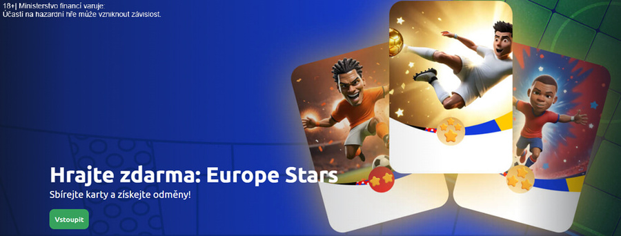 Europe Stars v Betanu – otočte sběratelské karty a získejte bonus