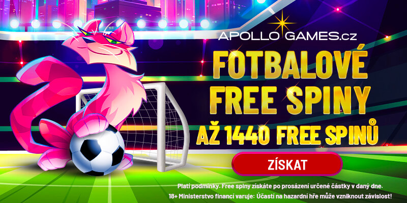 Získejte fotbalové free spiny v online casinu Apollo Games.