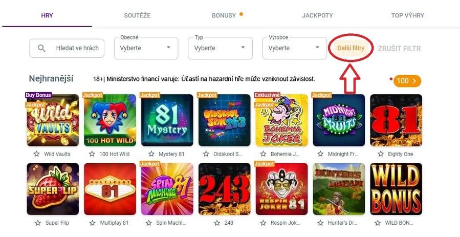 Maxa casino nabízí podrobné filtrování her z&nbsp;katalogu. Jednoduše najdete, co vás baví.