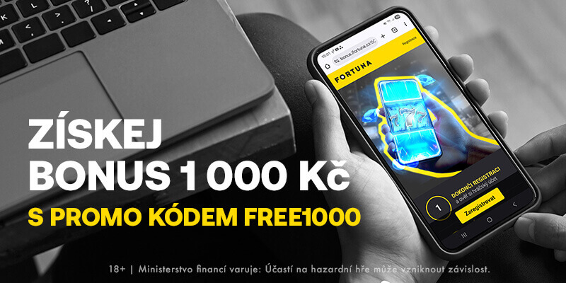 Fortuna promo kód FREE1000 – bonus 1000&nbsp;Kč za registraci