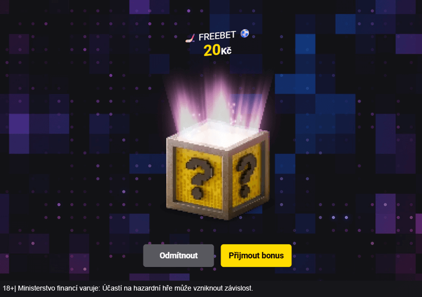 Otevřený Lucky Box s odměnou na kurzové sázení