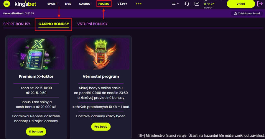 Kingsbet casino bonusy