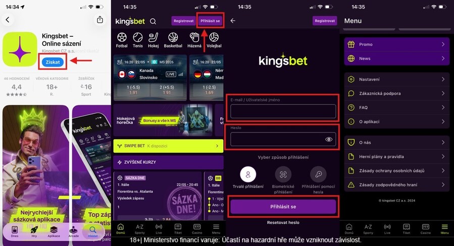 Kingsbet aplikace