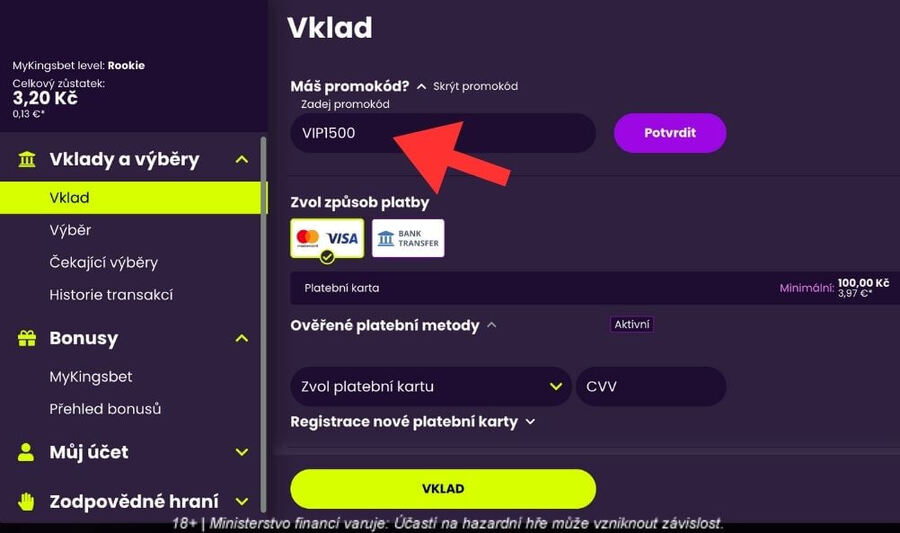 Promo kód Kingsbet
