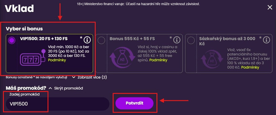 VIP promo kód Kingsbet