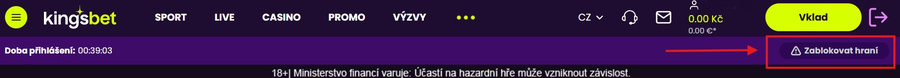 Panic Button najdete v&nbsp;pravém horním rohu