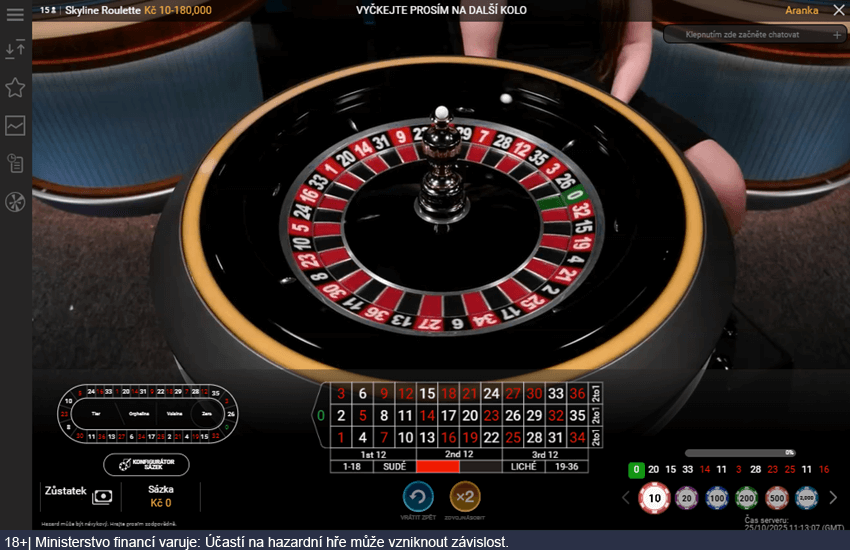 Skyline Roulette od Playtechu je jednou ze živých rulet, které u Betana najdete.