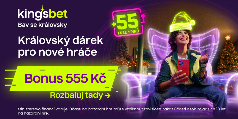Získejte u Kingsbetu zajímavý bonus za registraci v podobě 555 Kč a 55 free spinů navrch
