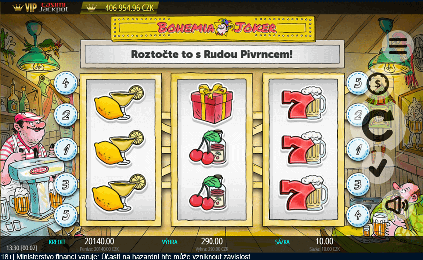 Online automat Bohemia Joker od Casimi je hra s nezaměnitelnou grafikou od Petra Urbana