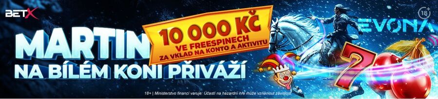 BetX free spiny v hodnotě až 10 000 Kč
