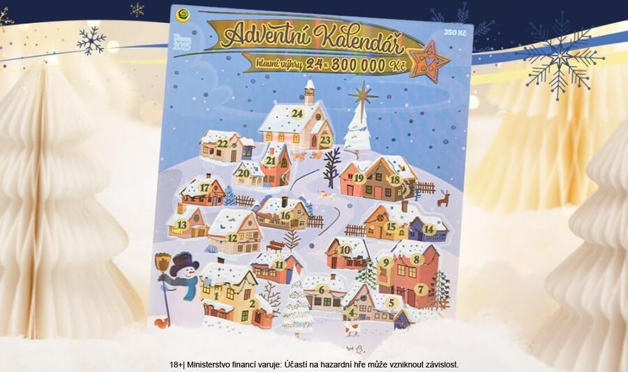 Adventní kalendář od Sazky 2025 – setřete jej jak online, tak i&nbsp;coby papírový los.