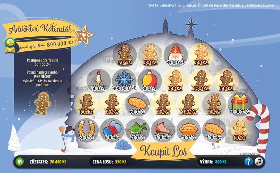 Adventní kalendář online podoba losu...