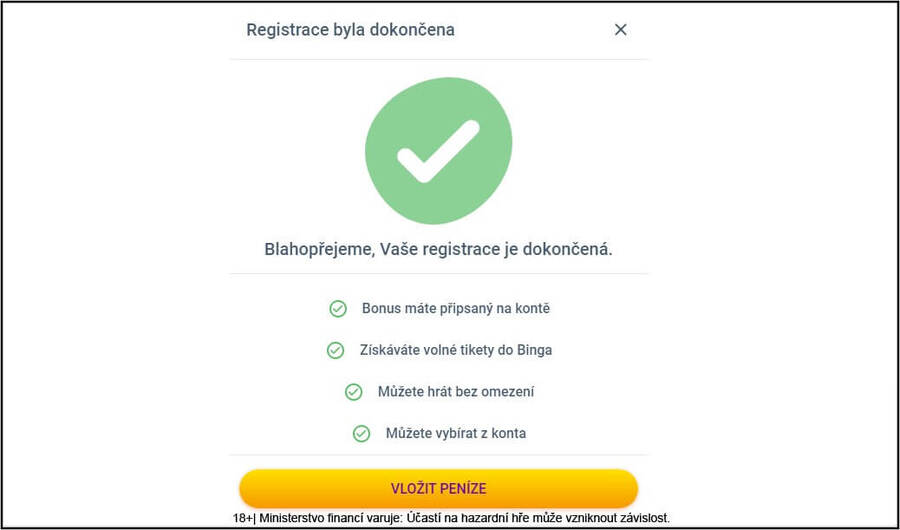 Maxa registrace je dokončena Maxa registrace je dokončena