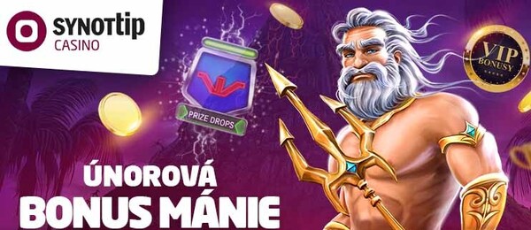 Únorová SYNOT TIP mánie: free spiny, VIP bonusy a mnoho dalšího