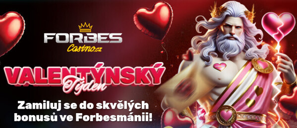 Forbes Valentýnský týden: ve hře je až 938 Kč ve free spinech