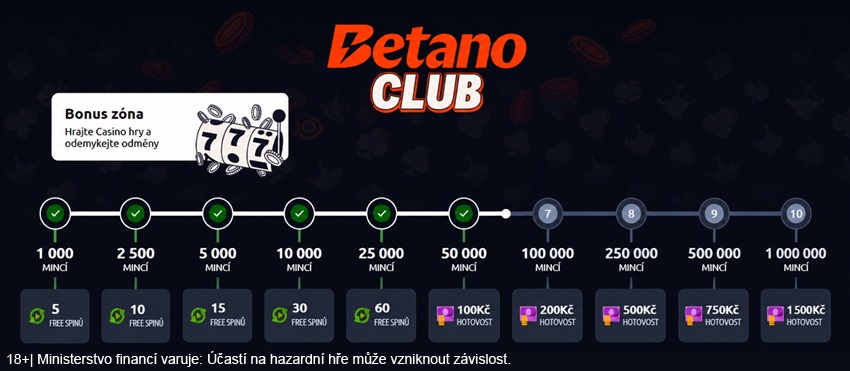 Betano Club free spiny a&nbsp;peněžní bonusy