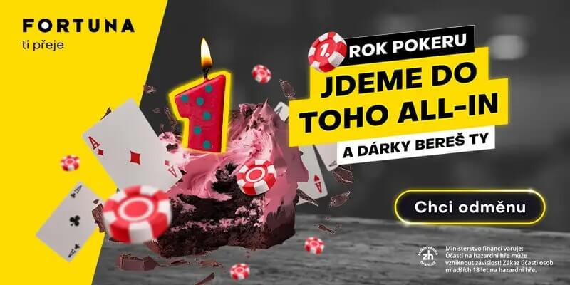 Fortuna Poker slaví své 1. narozeniny: Hráče čekají dárky a bonusy