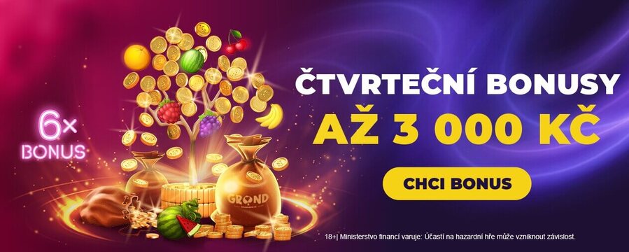 Získejte až 3 000 Kč u Grandwin casina