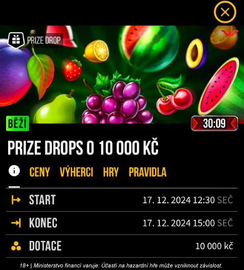 SYNOT TIP prize drops