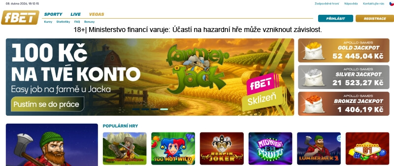 Menu online casina fBET