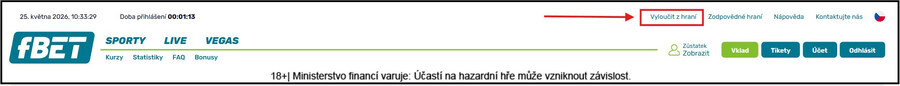 fBET vyloučení z&nbsp;hraní
