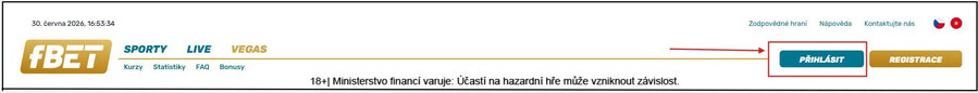 fBET přihlášení
