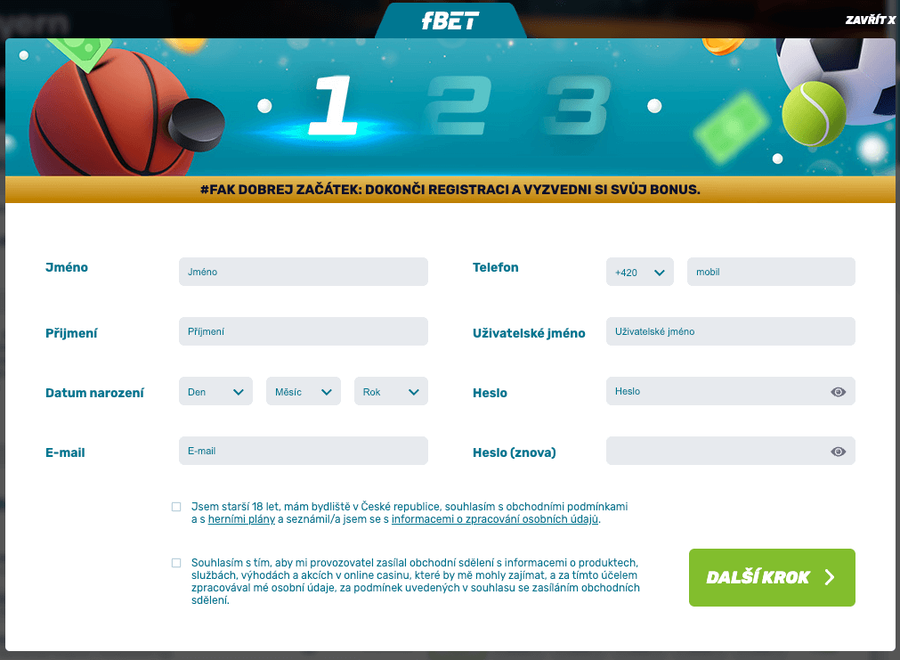 fBET registrace