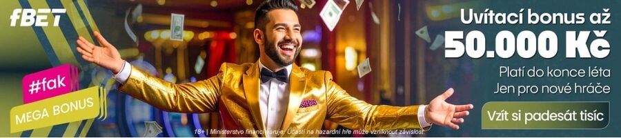 fBET registrační bonusy až 50 000 Kč