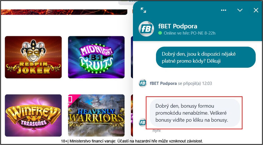 fBET promo kód