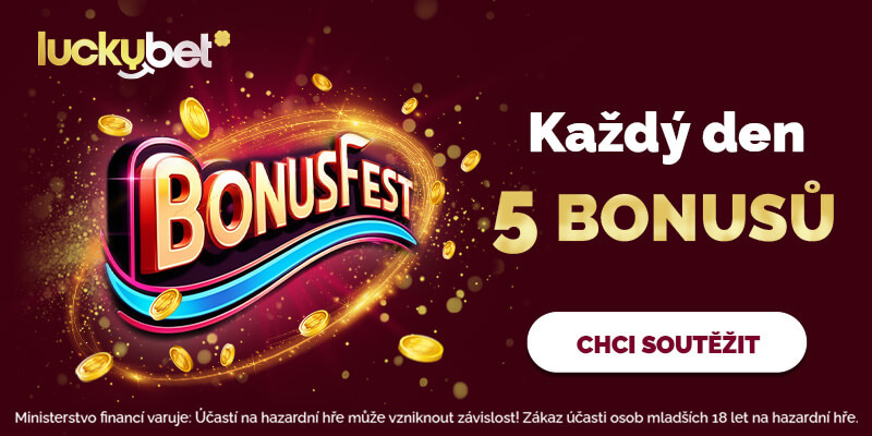 BonusFest u casina LuckyBet naděluje odměny 5x denně