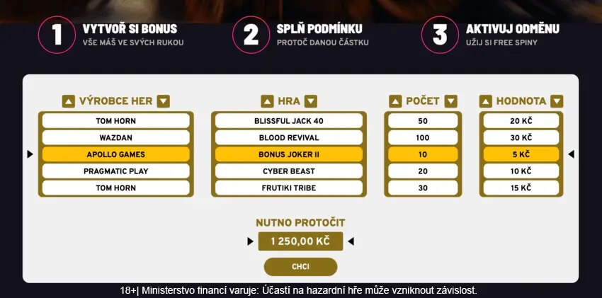 Freespin Bonanza u casina Apollo Games