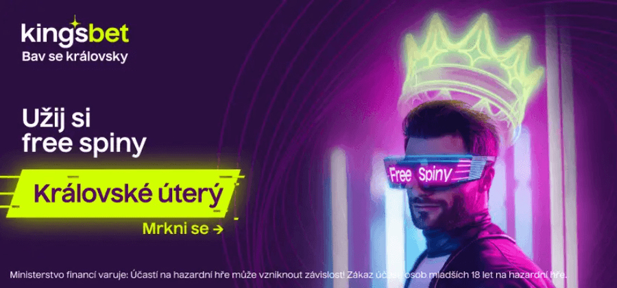 Královské úterý s free spiny u casina Kingsbet