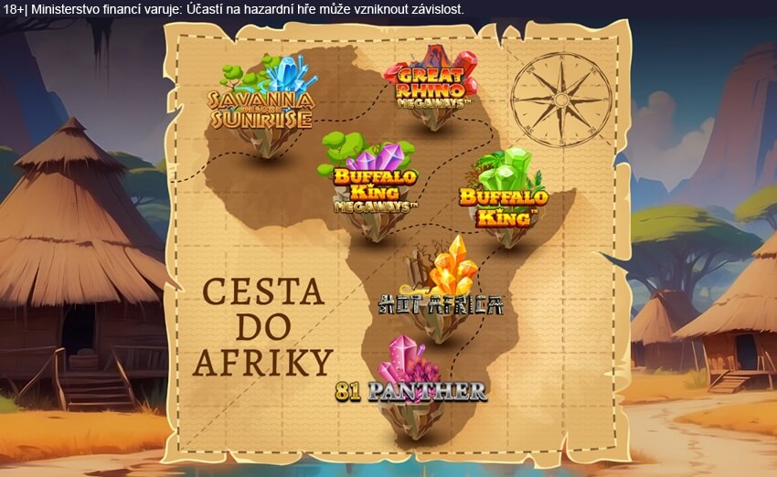 Mapa afrického dobrodružství u Apolla