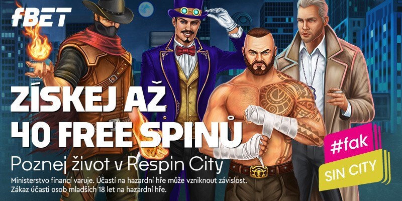 40 free spinů v Respin City od fBETu