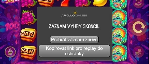 Funkce Replay: Apollo Games automaty