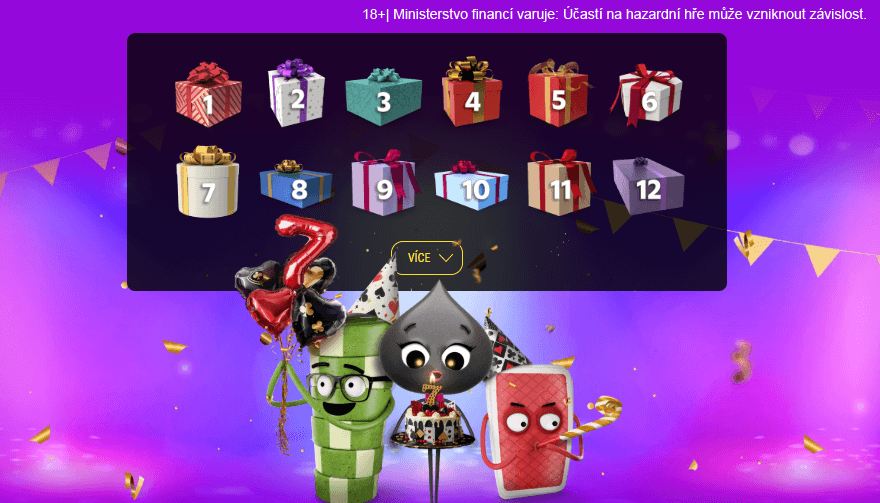 Bonusový kalendář online casina Sazka Hry