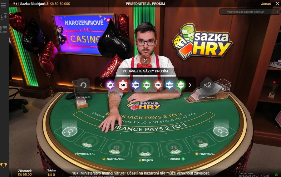 Sazka Hry a novinky v live casinu