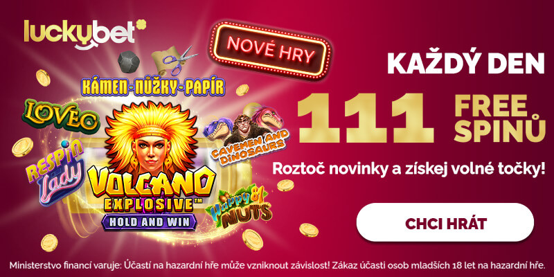 LuckyBet akce o 111 Kč ve free spinech