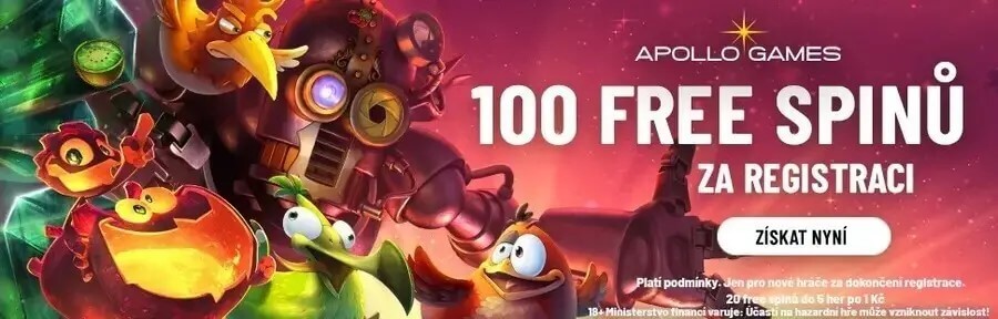 Apollo Games: bonus bez vkladu za registraci