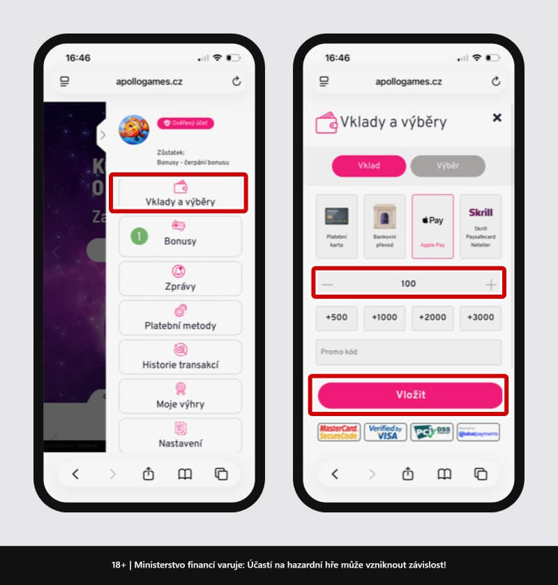 Apollo bonus za vklad