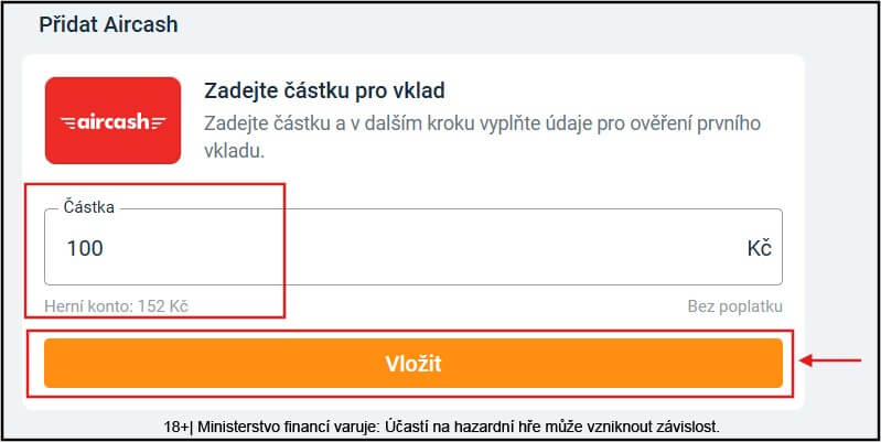 Aircash vklad casino