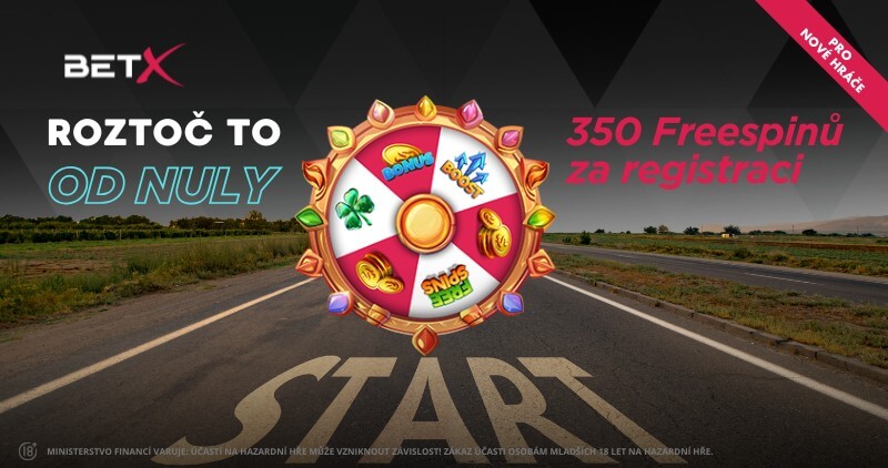 Nový BetX registrační bonus: získejte až 350 Kč ve free spinech